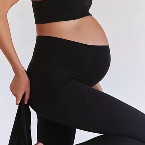 NWT Free People x Hatch Maternity Leggings XS Black High Rise Yoga Lounge $108 - Picture 2 of 8